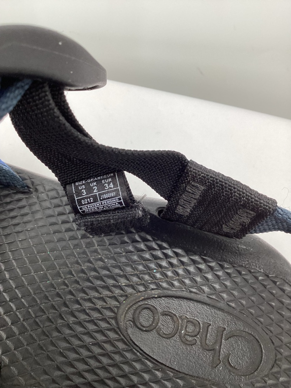 Chaco Black Outdoor Sandal with Blue Accent Strap - Picture 7 of 12